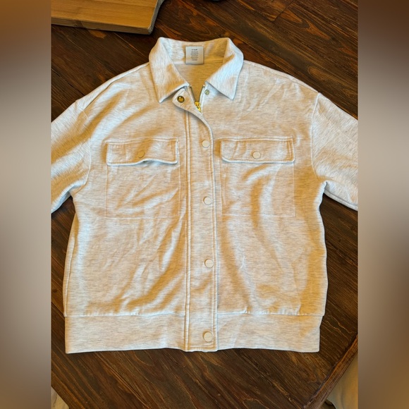 Varley- Double Soft Ivory Snap Down Longsleeve Elizabeth Jacket - Picture 4 of 7